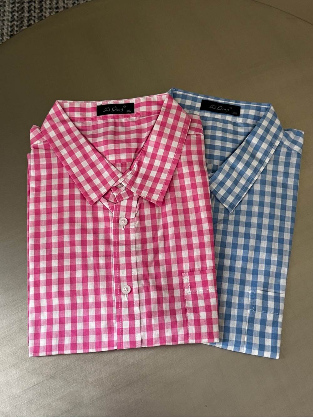 Set of 2 NEW Gingham Short Sleeve Shirts 2XL - Picture 6 of 8